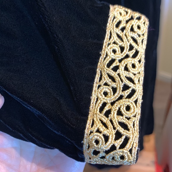 DATIANI BLACK VELVET GOLD BRAID 80’s HOLIDAY COCKTAIL DRESS,CHRISTMAS DRESS - Picture 4 of 12